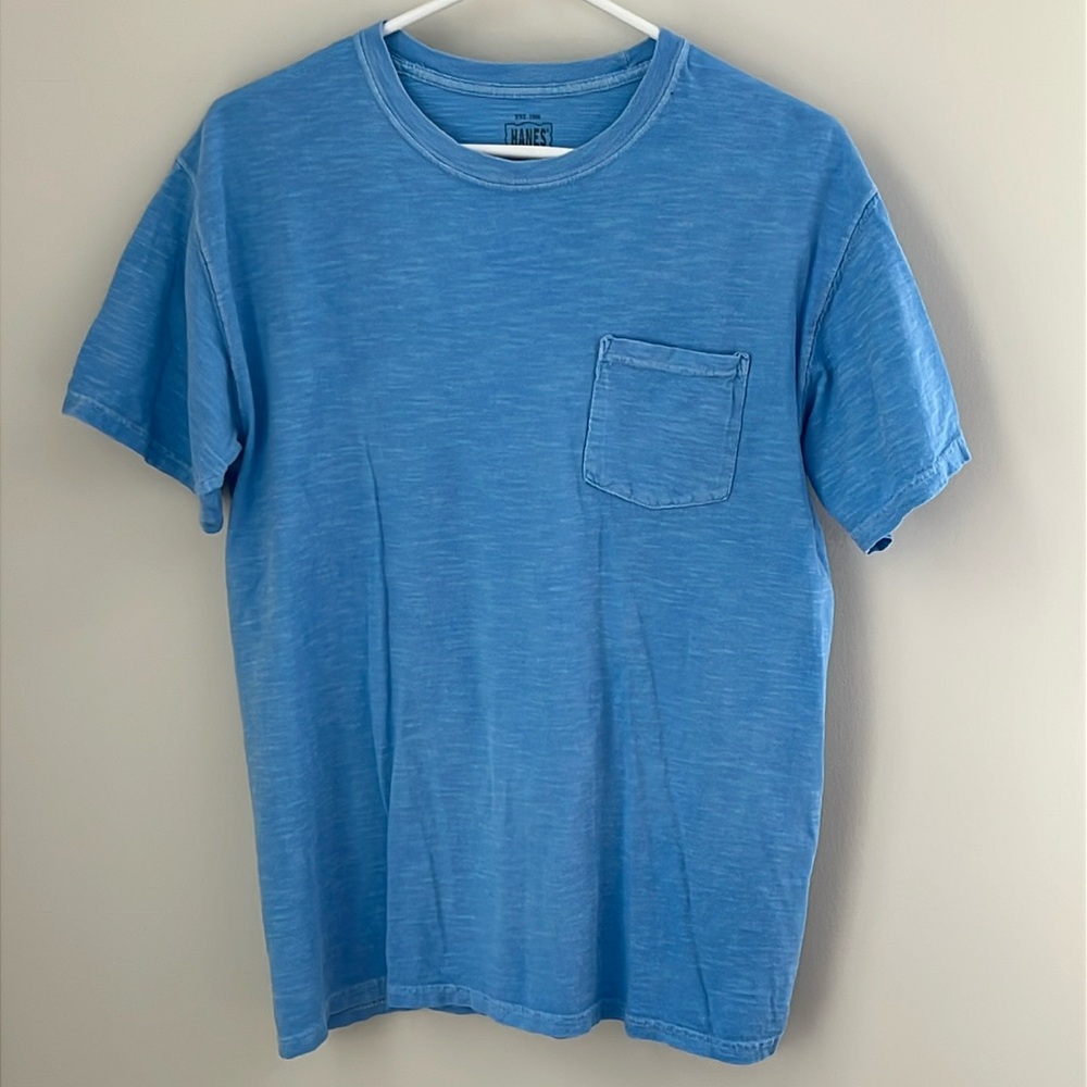 HANES Short Sleeve Blue T-Shirt